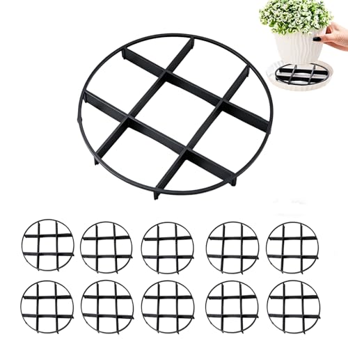 Vxgefhputw 10 Pcs 4.72in Plant Pot Mesh Drainage Disc, PP Plastic Flower Pot Bottom Riser Allows Water Flow & Air Circulation Root Rot Prevention Plants For Patios Balconies Gardens Apartments