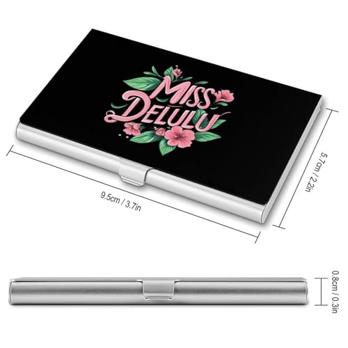 Miss Delulu Business Card Holder Slim Credit Case Pocket Name Case Wallet for Men Women2