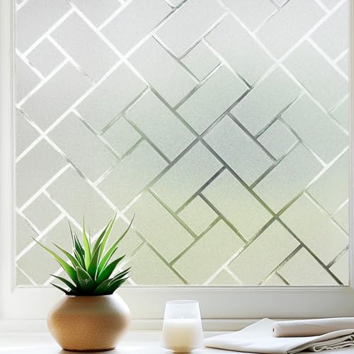 Qualsen Vinilo para Ventanas Vinilo para Cristales Vinilo Ventana Privacidad Vinilos Electrostaticos Esmerilado Vinilo Cristal Pegatina Decorativa contra UV Vinilo Ventana para Baño(blanco 44,3x200cm)