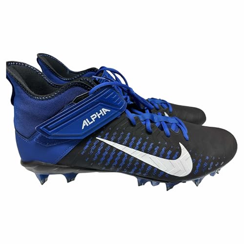 Nike Men's Alpha Menace Pro2 Mid Football Cleats Shoes #BV3945-400 Black/Royal Blue - Size Men's 18