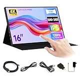 Waveshare Luck-Fox 16inch 4K Portable Touch Monitor with Magnetic Protective Case, 3840 × 2400 Resolution, HDR 120Hz Refresh Rate, IPS Panel, Optical Bonding, 10-Point Touch