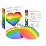 Picture of BARE & BASIC Reusable Nipple Covers for Women – Silicone Pasties, Adhesive Nip Covers, Seamless Sticky Pasties for Women, Silicone Breast Cover, Braless Breast Cover for All-Day Comfort, Rainbow