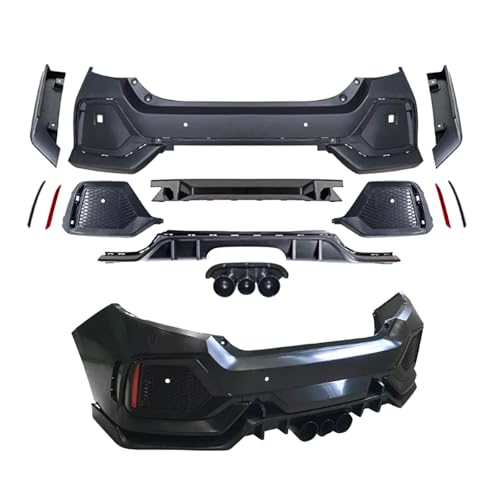 Type R Style Rear Bumper Cover Conversion Kit Compatible with 2016-2021 Hon-da Civic Upgrade to Type R Style - Will not fit original Type R models