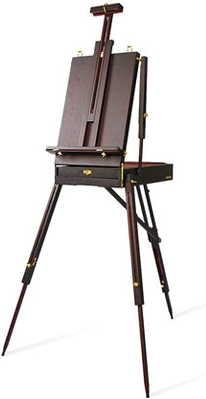 OEKBW-256 絵画のための携帯用折りたたみアートイーゼルボックスのための黒いコーヒー松の木のスタンドイーゼル