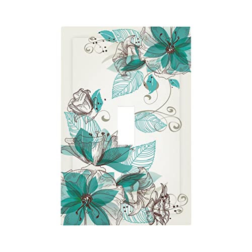 Floral 1-Gang-Kippschalter-Abdeckung, dekorative Kunststoff-Einzelwandplatte, Schalterplatten und Steckdosenabdeckung für elektrische Küche, Zuhause, Büro, Dekoration Cover
