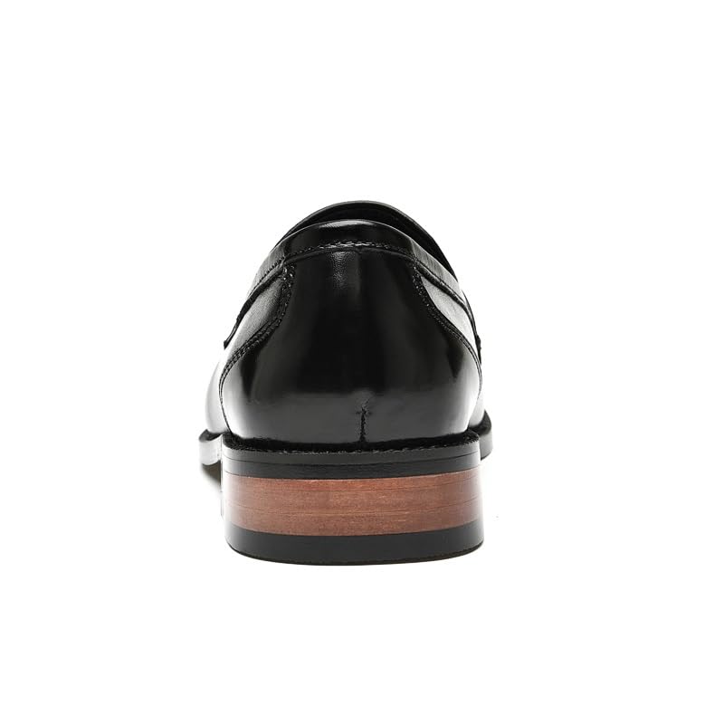 Mens Loafers Burnished Toe Genuine Leather Penny Loafers Resistant Flat Heel Comfortable Outdoor Casual Slip On4