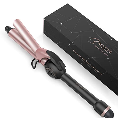 BESTOPE Curling Iron Wand 1 Inch Tourmaline Ceramic Curling Hair Curler with Anti-Scald Insulated Wand Tip (Include Glove)