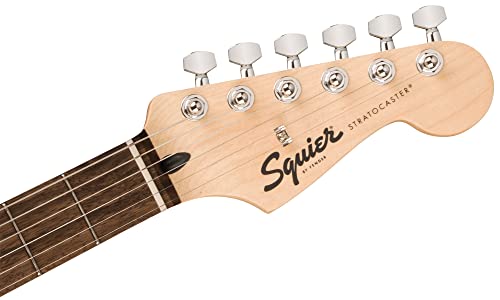 Image of Fender Squier Sonic Stratocaster HT H - Black Bundle with Tuner, Strap, Picks, and Austin Bazaar Guitar DVD