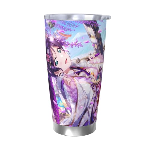 ラブライブ 水筒 真空断熱ケータイマグ 600ml ステンレスボトル 車用 直飲み 保温 保冷 フタ付きコーヒーカップ アウトドア 車のネイブに最適 スポーツタイプ ステンレスクールボトル 軽量 隔? 水筒 男の子 女の子