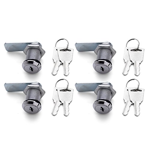 Fasmov Drawer & Cabinet Lock Cam Locks with 1-1/4" Cylinder,Pack of 4