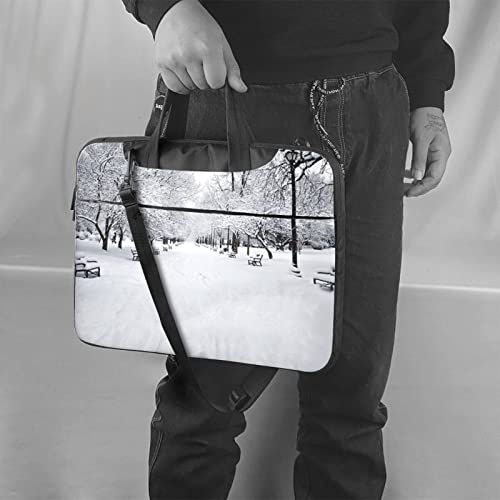 Bolso para portátil unisex con diseño Snow Tree blanco miniatura 2
