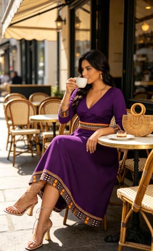 Image of VisiChenup African Print Dress for Women Casual Midi Dress