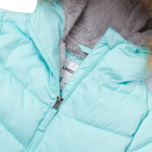 Lands' End Girls Fleece Lined Parka Medium Aqua Splash3