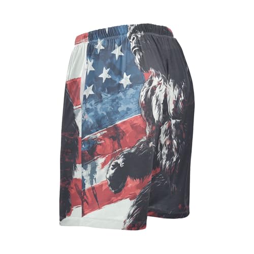 Men's Short Pajama Bottoms America Monster Monster Home Casual Sleep Pants2