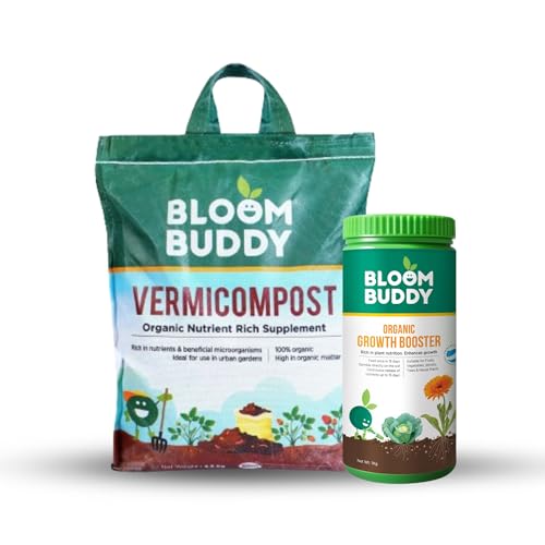Image of Bloom Buddy Vermicompost & Organic Growth Booster Fertilizer 1kg Combo - Nourish Soil & Enhance Plant Growth