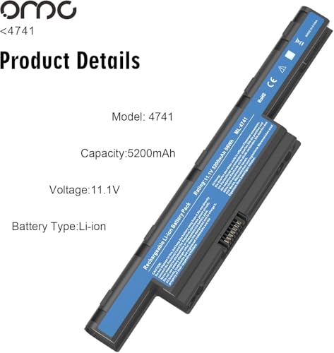 R & I Laptop Battery Compatible for Acer Aspire E1 V3 571 571G 771 771G 4741 5742 5733 5750 5742z 5755G 7551 5740 P253-M E732 AS10D31 AS10D51... - Image 4