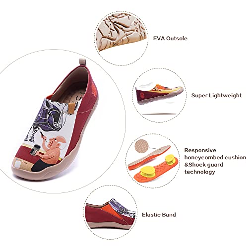 Image of UIN Slipper Woman Travel Art Painted Shoes Wide Toe Casual Home Slip On Mules Malaga