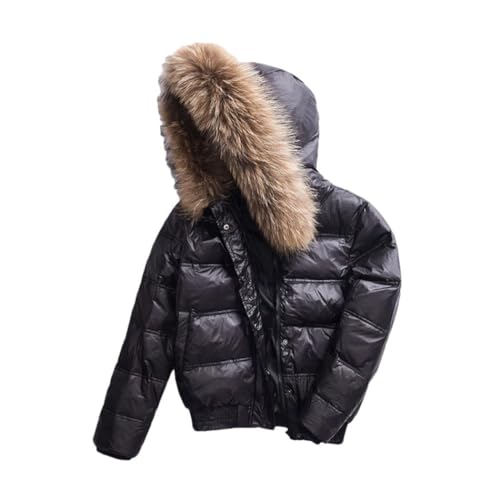 Haitpant Damen Dicke Daunenjacke Mit Kapuze Weiße Entendaunenjacken Winter Kurze Warme Mäntel Damenbekleidung Parkas, M