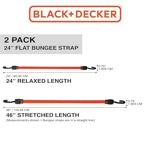 BLACK+DECKER 24" Flat Bungee Straps, 2-Pack - image 5