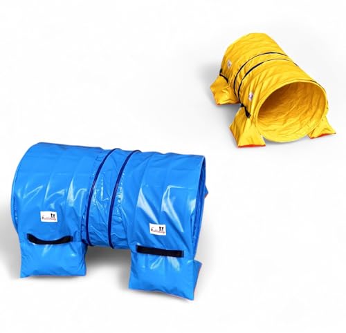 Callieway Hoopers Agility Tunnel Set Profi Blau/Gelb (2 Stk.)