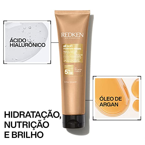 Redken Leave-in All Soft Moisture Restore |Para cabelos secos e quebradiços | Proteção contra umidad