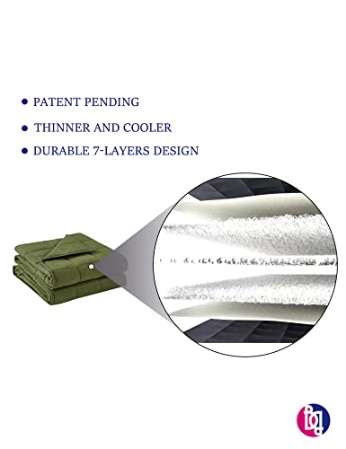 Image of BB BLINBLIN Weighted Blanket Heavy Blanket for Cool & Restful Sleep, Premium Soft Material and Glass Beads (Veridian Green, 60''x80'' 12lbs), Suit for Adult(~110lb) Use on Queen /King Bed