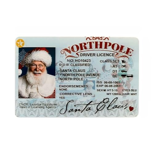 Santa Claus Lost Drivers License, Kids Adults New Year Christmas