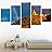 SIGNWIN 5 Panel Canvas Wall Art Modern Art Expressive Landscape Modern Mountain Top Multicolor Photography for Home Decorations Ready to Hang - 60"x32"