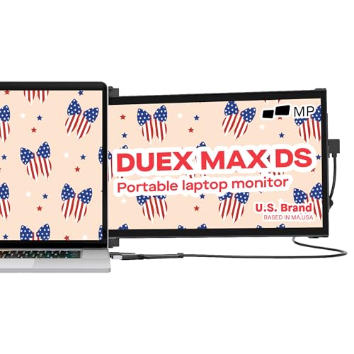 Image of Mobile Pixels New Duex Max DS 14.1'' FHD 1080p Laptop Screen Extender, USB Type-C /HDMI Ports, Portable Monitor for 14'' to 17 Inch Laptops, Compatible with macOS /Windows /Apple /Android /Switch(Black)