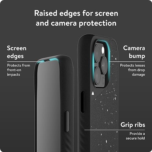 Image of Mous Polycarbonate For iPhone 15 Pro Case Magsafe Compatible - Limitless 5.0 - Speckled Black Fabric - Protective iPhone 15 Pro Case - Shockproof Phone Cover