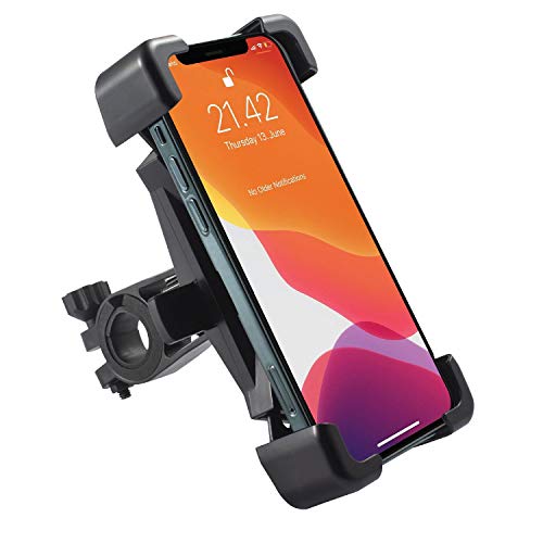 Insten Universal Bike Phone Mount Holder Compatible with iPhone 12 Mini 12 Pro Max 360 Rotation Anti Shake Sturdy Secure Grip for Bicycle Motorcycle Handlebars, Black