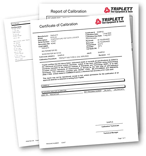 Image of Triplett RHDL40 Temperature / Humidity / Barometric Pressure PDF Data Logger with Certificate of Traceability to NIST - Record 16,000 Readings Each