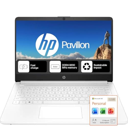 Image of HP Ultrabook Laptop, Microsoft 365 1-Year, 4GB RAM, Intel Core, No Mouse