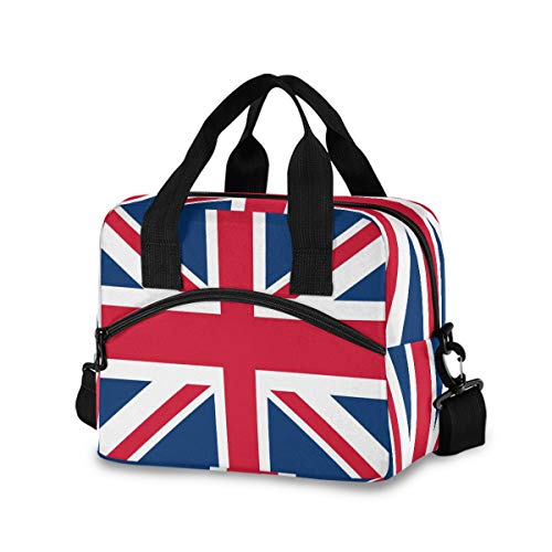 Mnsruu Sac à déjeuner Isotherme avec Drapeau de l'Union Jack Réutilisable Sac à Bandoulière Sac Isotherme pour Pique-Nique en Plein air Bateau Travail
