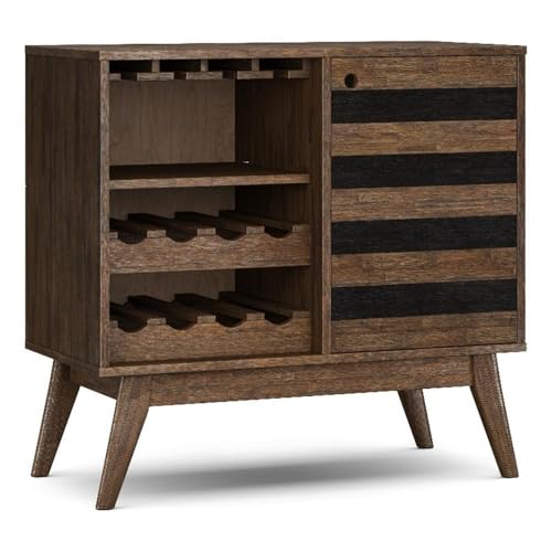 Gabinete de vino de madera de acacia 12 botellas miniatura 1