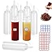 YISKY Condiments Squeeze Bouteilles, 8 pcs 8 oz Bouteille à Sauce avec Capuchon, Flacons Transparents pour Sauce - sans BPA, pour la Moutarde, Assaisonnements, Ketchup, Moutarde, Mayo, Huile Dolive