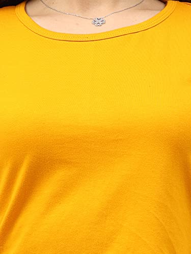 Image of FLEXIMAA Women's Cotton Plain Round Neck Half Sleeve Crop Top