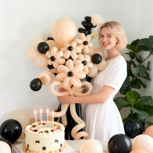 Image of 260 Nude Long Balloons for Balloon Garland Thickening Skinny Latex Twisting Animals Modeling Christmas Birthday Wedding Party Festival Decorations 100pcs