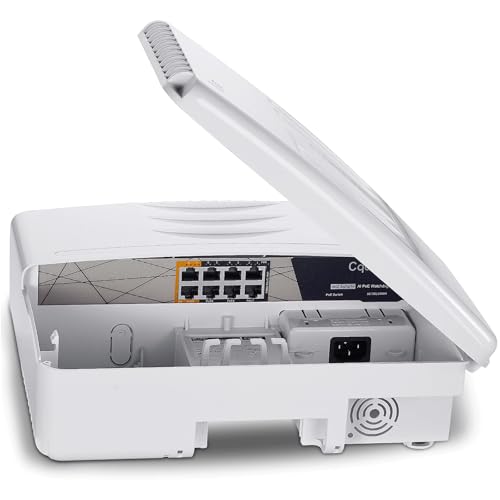 Image of Outdoor Poe Switch with 8 Port Poe+2G Uplink+1SFP Slot, IEEE802.3af /at /bt, All-in-One Box, 60W PoE++, 120W High Power Output, Play & Plug, Fan-Less Unmanaged, AI Watchdog. (8)