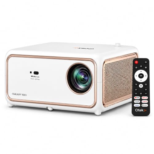 Image of OTEK Galaxy100 Smart Projector, Inbuilt Netflix & Prime, 1080P Native, 1100 ANSI Lumens, Auto Focus & Keystone, WiFi 6 & BT 5.4, 220 inch Display, Dual 8W Speakers
