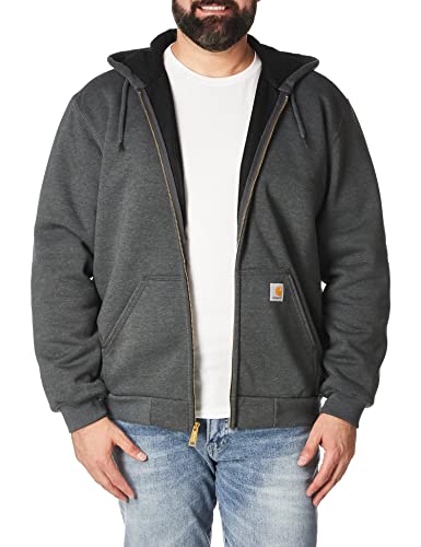 Carhartt Men's Big-Tall B&T RD Rutland Thermal Lined Hooded Zip Front Sweatshirt Sweater, -carbon heather, 2X-Large/Tall2