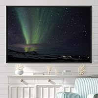 Framed Canvas Wall Art Dayspring Astronomy & Space Contemporary Cosmic Dramatic Green Group Photography Realism - 16x24 inches