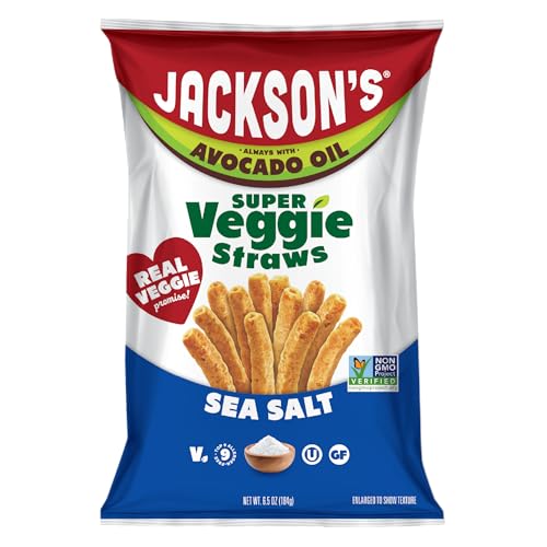 Jackson’s Super Veggie Straws (Sea Salt, 6.5 oz, Pack of
