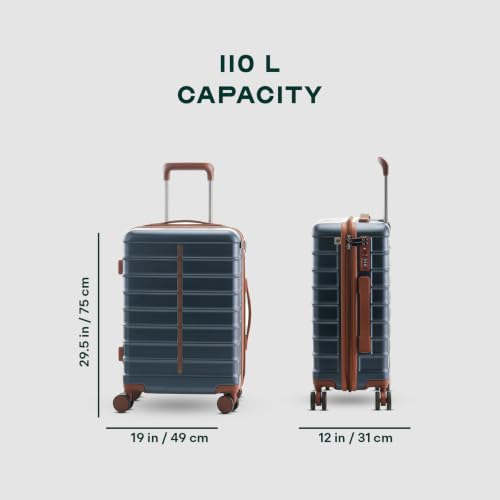 Image of Assembly Odyssey 28 Inch (75cm) Large Check-in Trolley Bag Hard Shell Polycarbonate Suitcase Lightweight with TSA Lock 8 Spinner Wheels Blue
