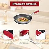 2 Pcs Silicone Hot Handle Holder, Pan Handle Cover, Pan Sleeves Heat Protector for Cast Iron Skillets, cast iron handle cover For Cast Iron Skillets & Metal Frying Pans(Black & red) - Image 3