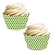 Andaz Press Party Cupcake Wrapper Decorations, Green Polka Dots, 24-Pack