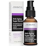 YEOUTH Anti Aging Serum for Face with Hyaluronic Acid, Ferulic Acid, Vitamin C and E, Hydrating Face Serum for Women and Men Targets Dull and Dry Skin 1oz
