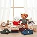 Sratte 8 Pcs Doll Clothes Plush Bear Clothes Cute Stuffed Animal Doll Accessories Bear Sweater Outfit Fit Most 14-18 Inch Christmas Bears Animal Plush Dolls Stuffed Toys Gift