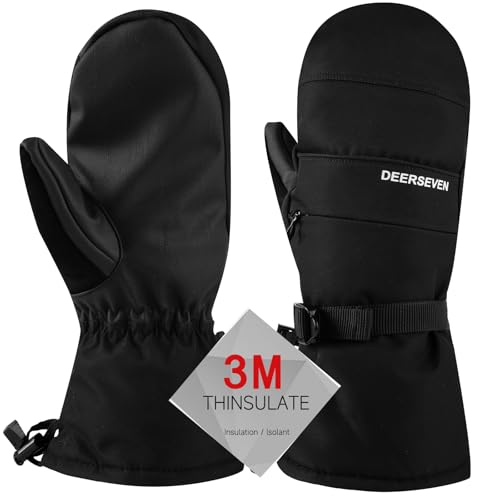 Winter Ski Mittens Men & Women Snow Warm Insulated Waterproof Windproof for Cold Weather and...