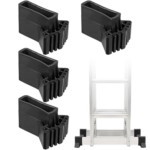 Pies de Escalera,Xiuyer 4pcs Cubiertas de Pies de Escalera, Escalera Pie Almohadillas de Goma Antideslizante, Pies de Escalera Cubierta Seguridad para Escaleras Telescópicas Oficina Casa Accesorios